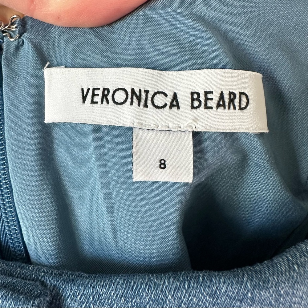 Veronica Beard Denim Liana Tailored Top in Blue SZ US 8 - Picture 6 of 8
